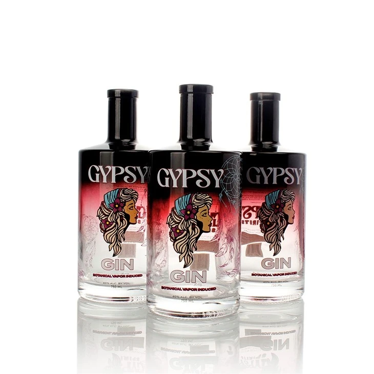 Customized Logo Round Gin Glass Bottle factory